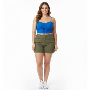 Shein Womens Large Swimsuit Bikini Top Padded Adjustable Royal Blue L Swim